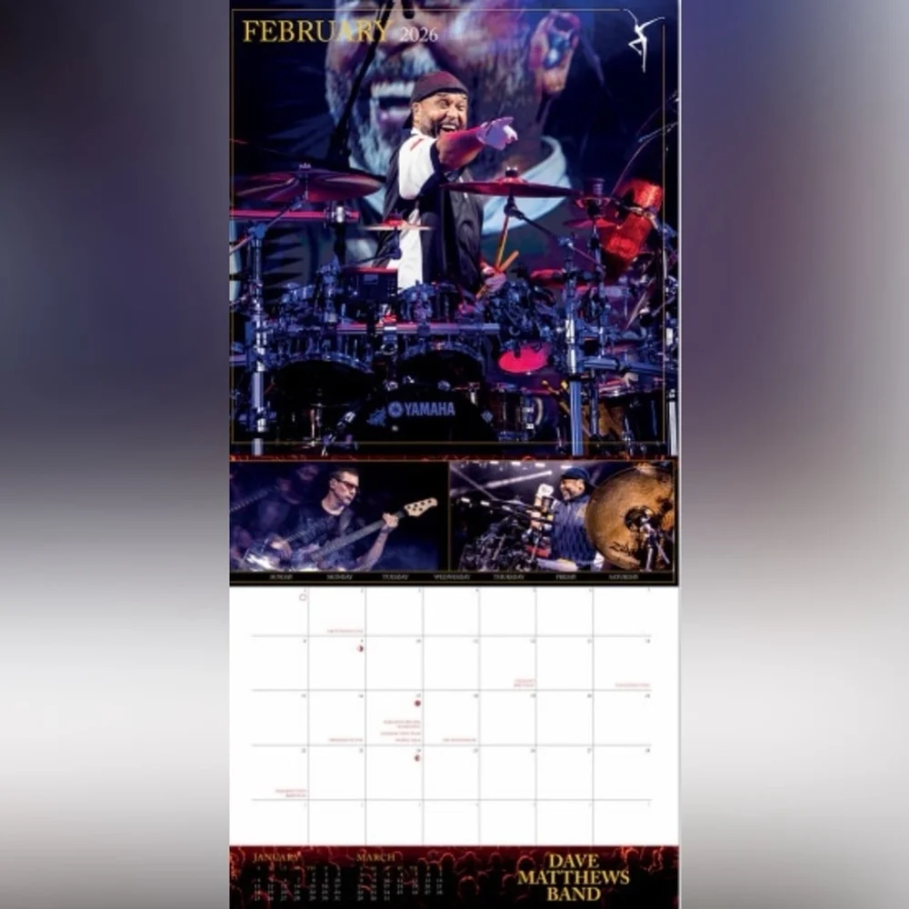 Dave Matthews Band 2026 Calendar 12”x12”